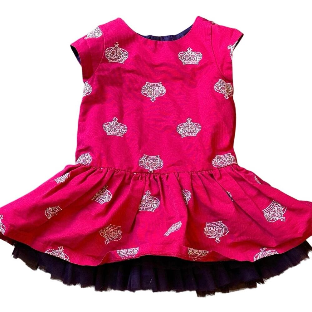 Genuine Kids by OshKosh Girls' Red Dress with Gold Crown Embroidery - Size 3T